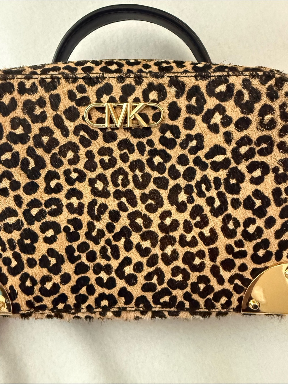 Michael Kors Leopard Print Crossbody Bag - Tan & Black - Picture 2 of 8